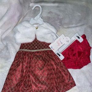 3/6 Month sparkle Christmas baby dress